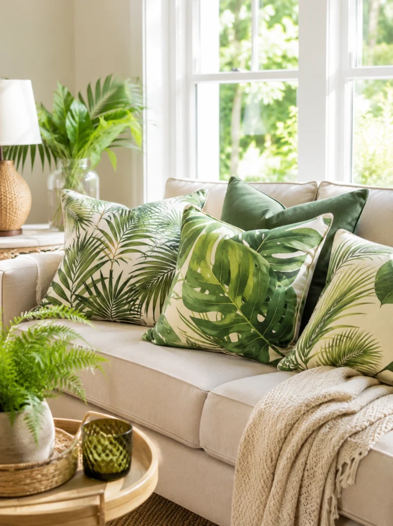 . Botanical Print Throw Pillows