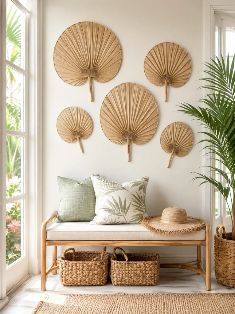 28. Palm-Frond Fans as Wall Decor