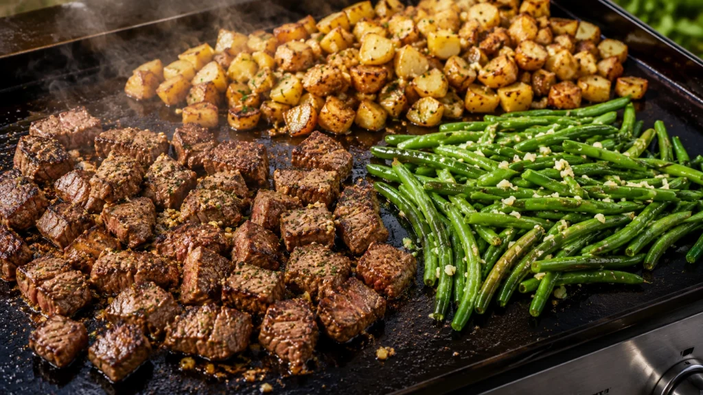 2. Steak, Potatoes, and Green Beans