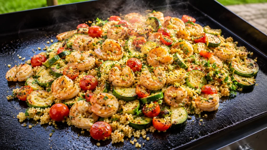 4. Shrimp, Zucchini, and Couscous