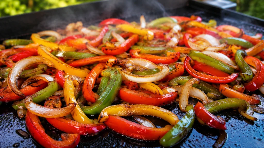 26. Griddle Grilled Peppers and Onions