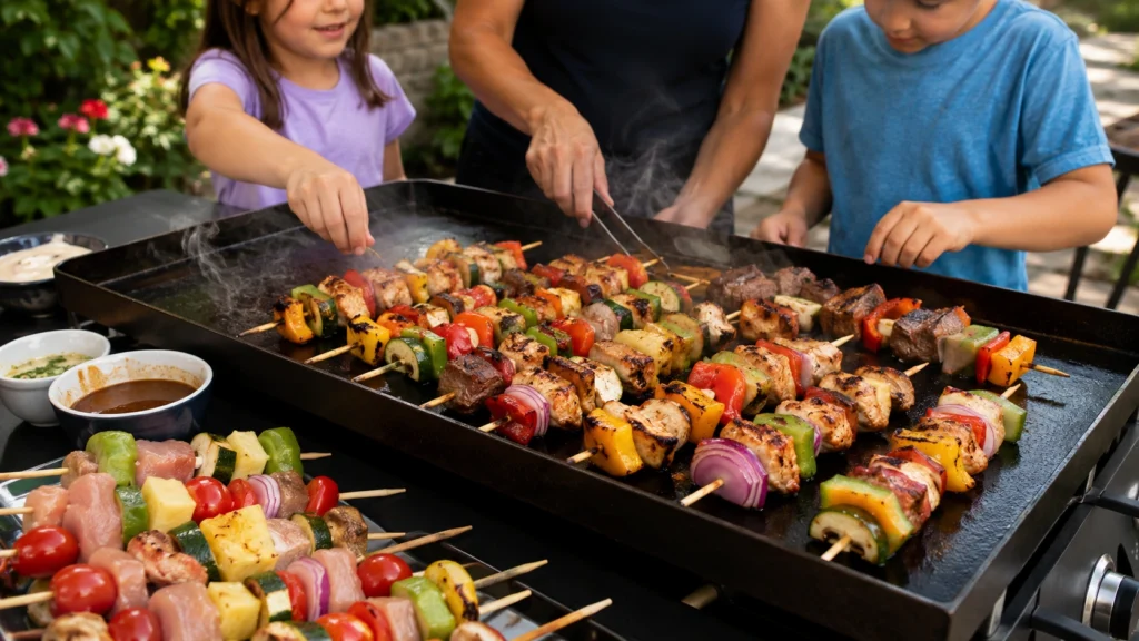 18. Chicken and Veggie Kabob Bar