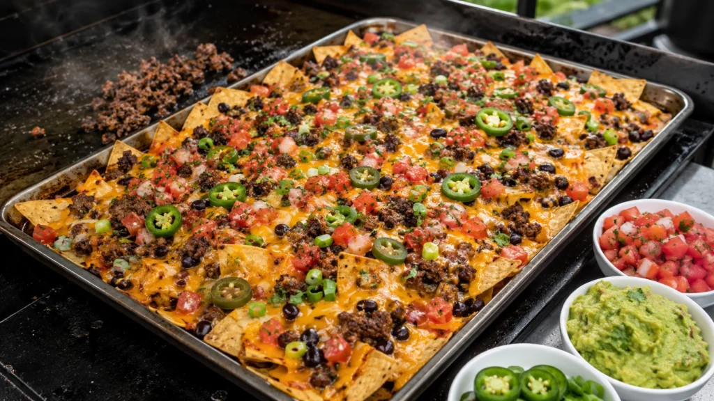 17. Loaded Griddle Nachos for a Crowd