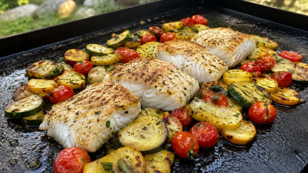 37. Blackstone Fish and Vegetables