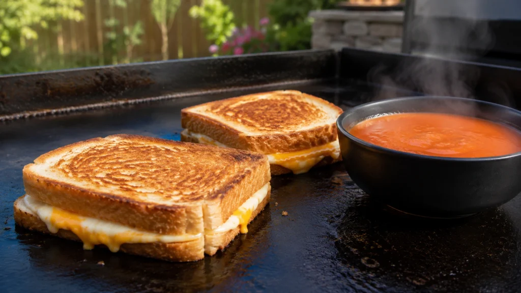 50. Blackstone Grilled Cheese and Tomato Soup