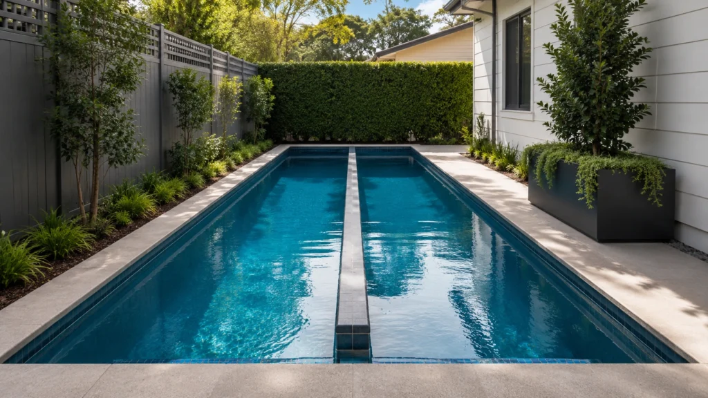 8. Two-Lane Lap Pool With a Center Divider