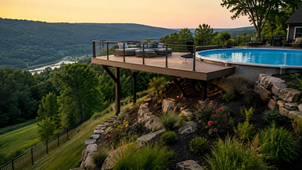 16. Cantilevered Deck Extending Over the Slope16. Cantilevered Deck Extending Over the Slope