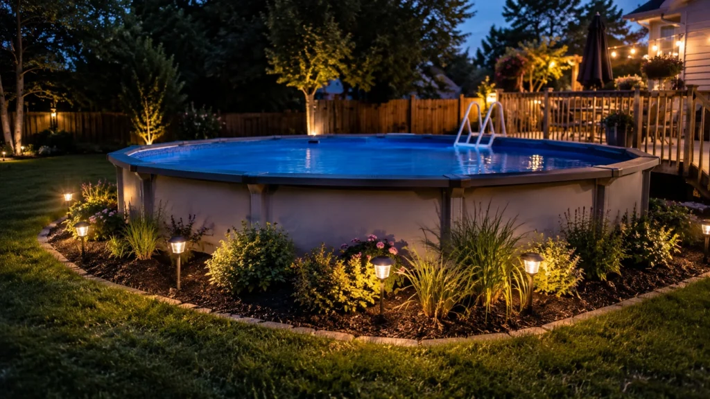 14. Mulched Planting Beds With Solar Path Lighting