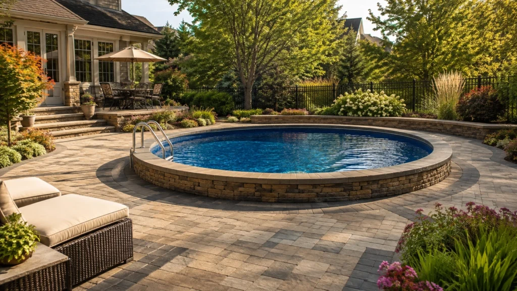 7. Sunken Pool With Surrounding Paver Patio