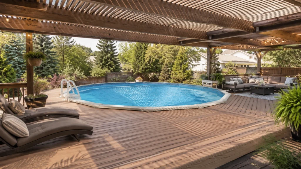 4. Full-Perimeter Deck With Pergola Shade Structure