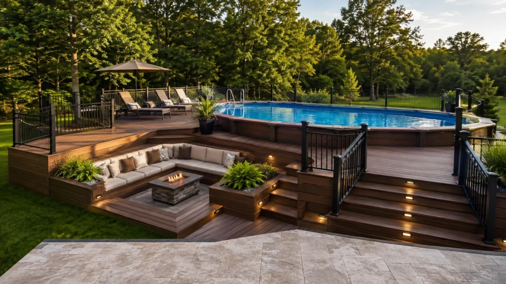 2. Multi-Level Deck With a Sunken Lounge Corner