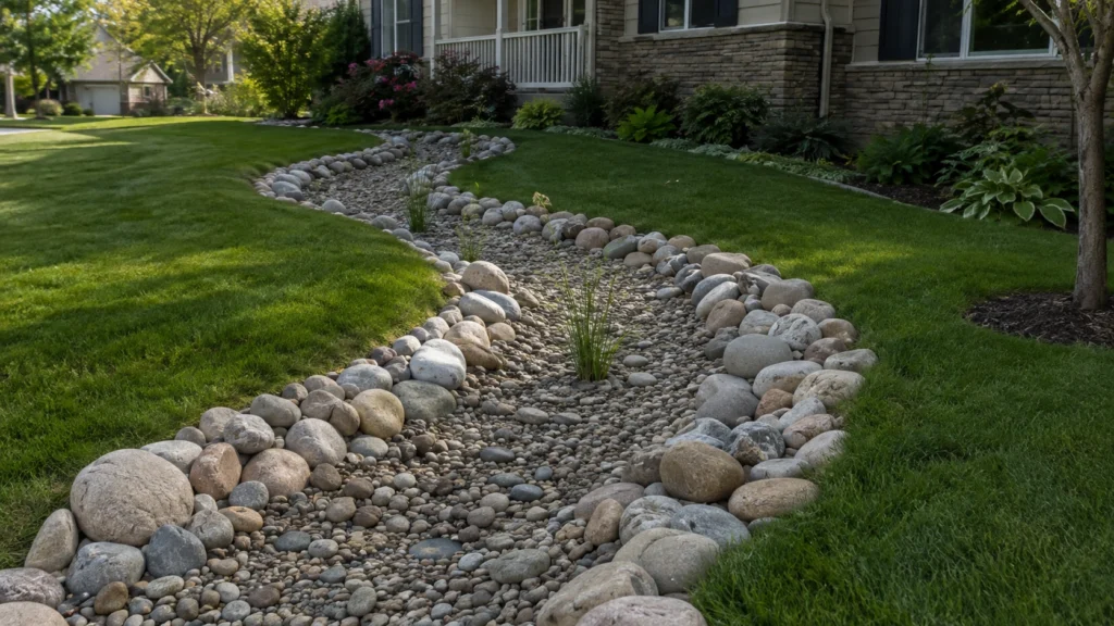 2. River Rock Filled Channel