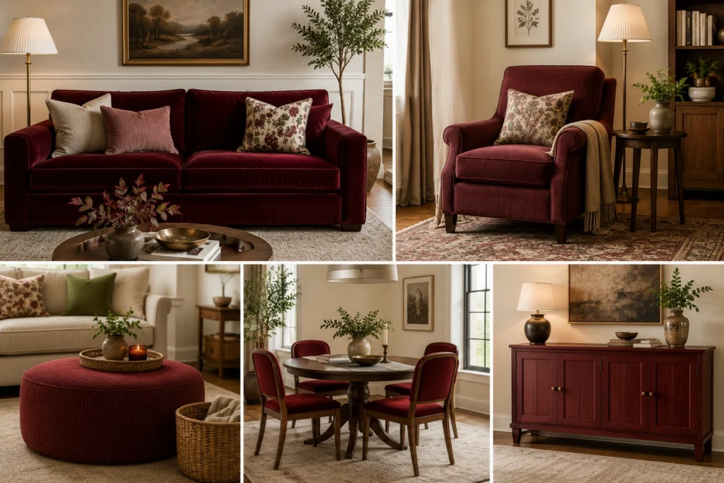 Cherry Living Room Furniture and Upholstery Ideas