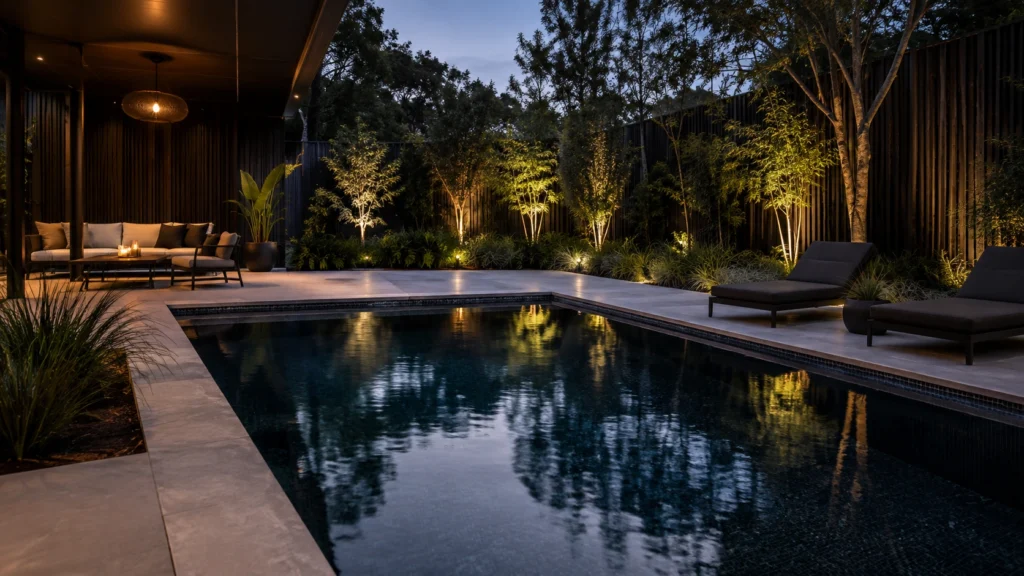 20. Dark-Bottom Cocktail Pool for a Moody Aesthetic