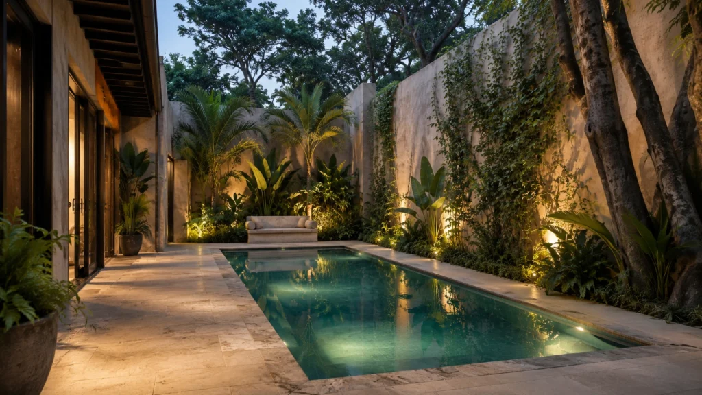 12. Enclosed Courtyard Pool With Privacy Walls