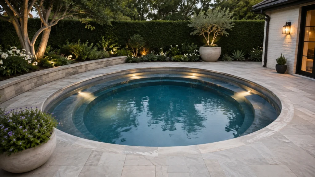 30. Perimeter Bench Seating Wrapping the Entire Pool
