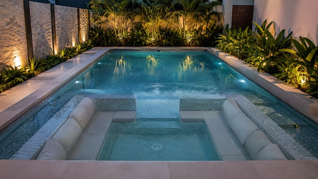 29. Sunken Lounge Seating Just Below the Waterline