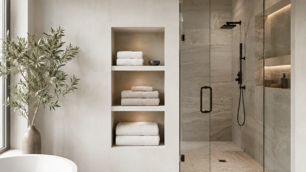 21. Built-In Wall Niche for Folded Towels