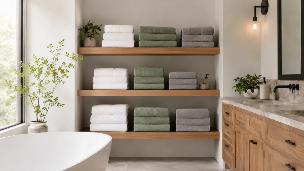 Bathroom Shelf Ideas for Towels
