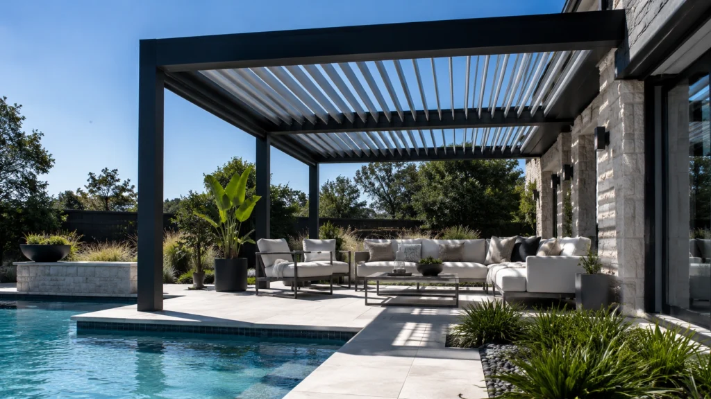 27. Louvered Pergola With Adjustable Shade Panels