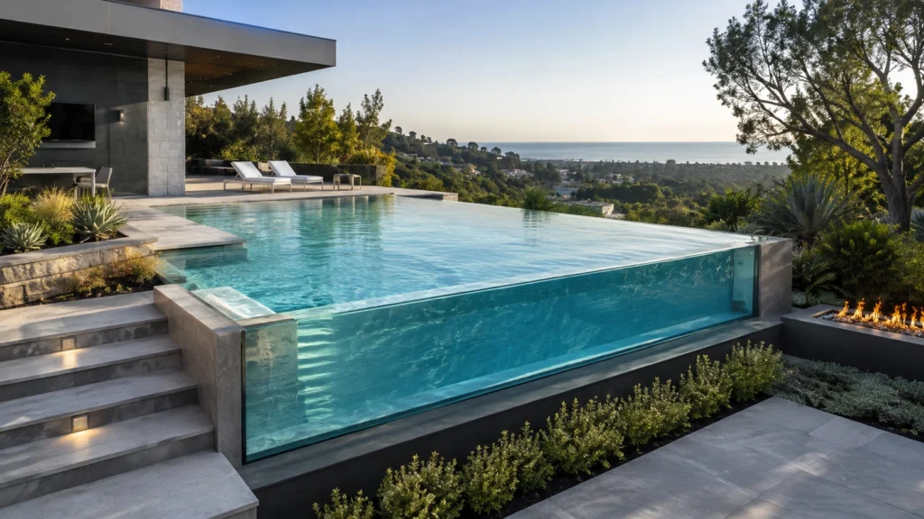 7. Vanishing-Edge Pool With a Glass Wall