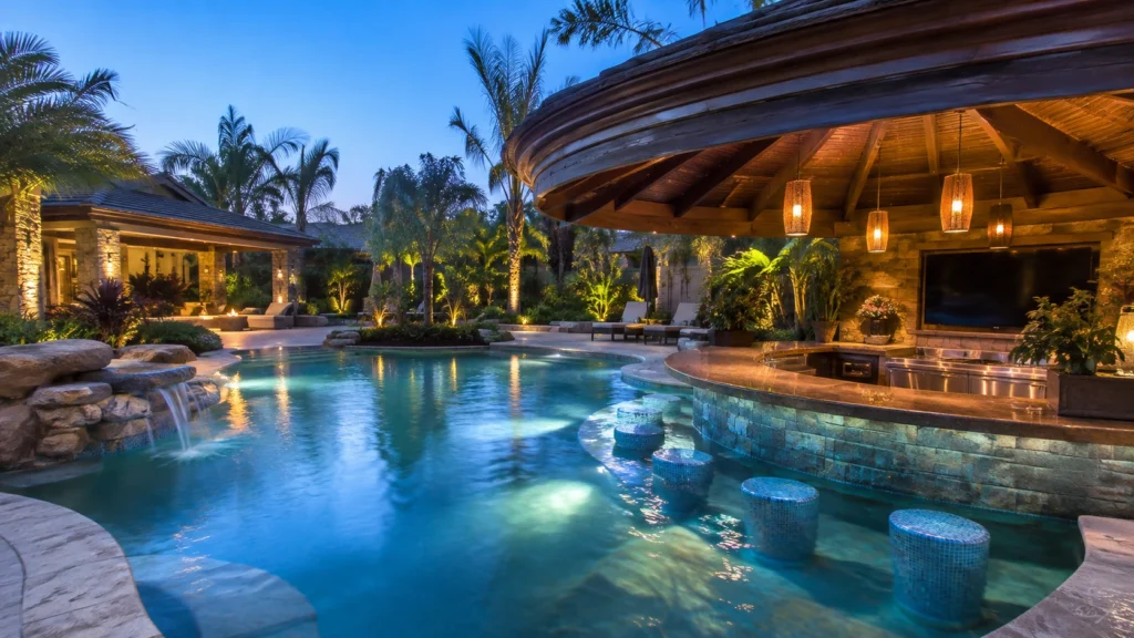6. Resort-Style Pool With a Swim-Up Bar