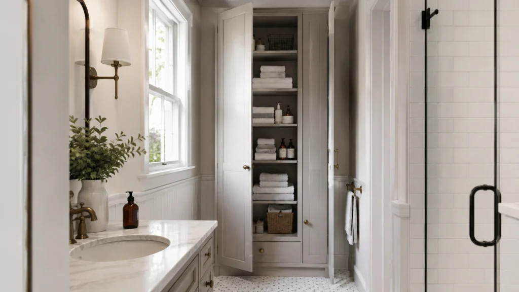 21. Tall Closed Cabinet for Complete Linen Storage