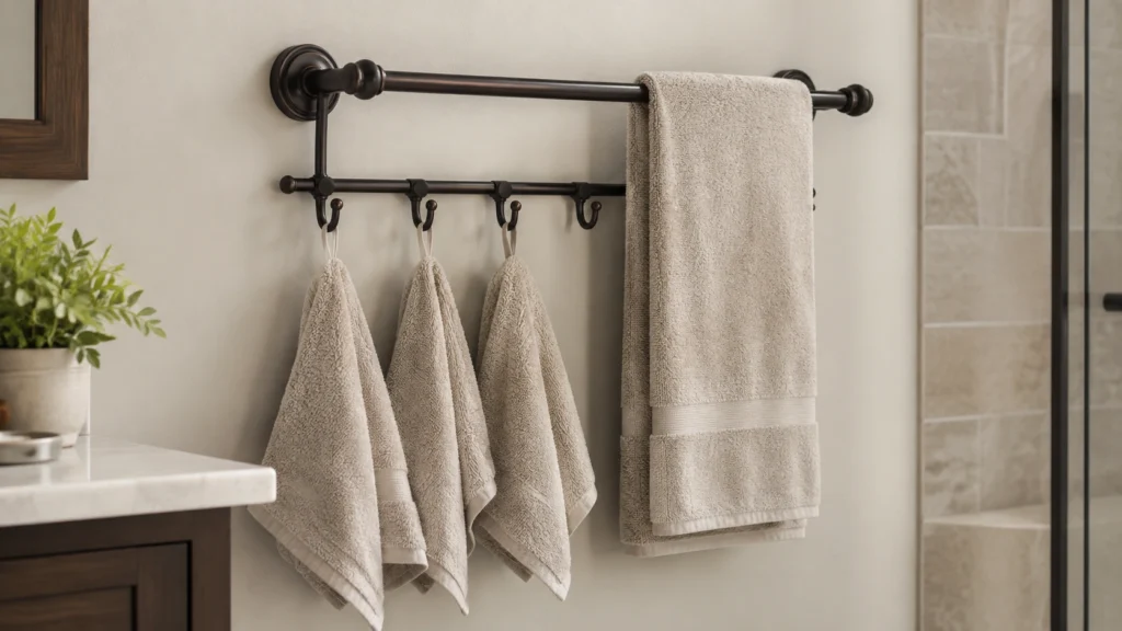 28. Combined Towel Bar and Hook System