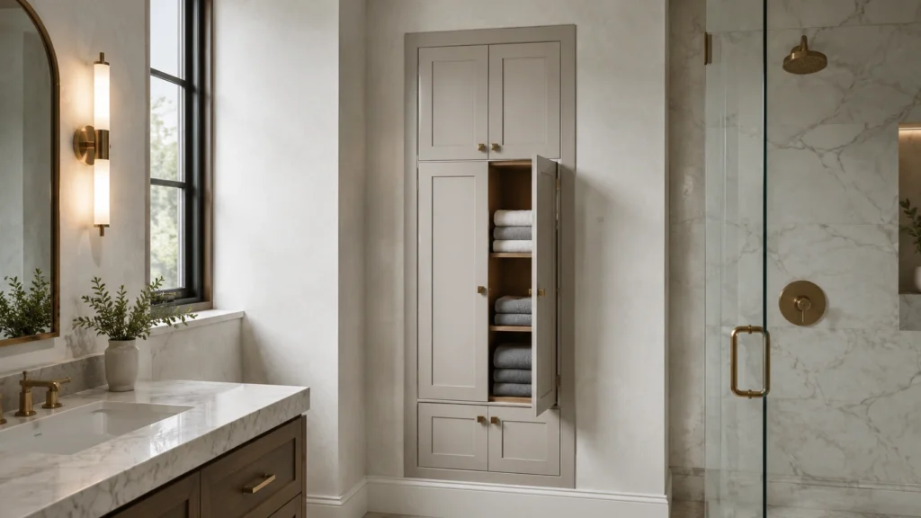 22. Built-In Recessed Towel Cabinet