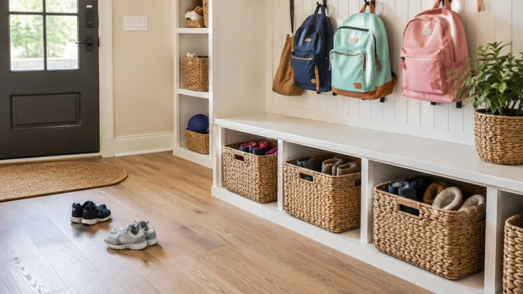 28. Seasonal Footwear Rotation Baskets