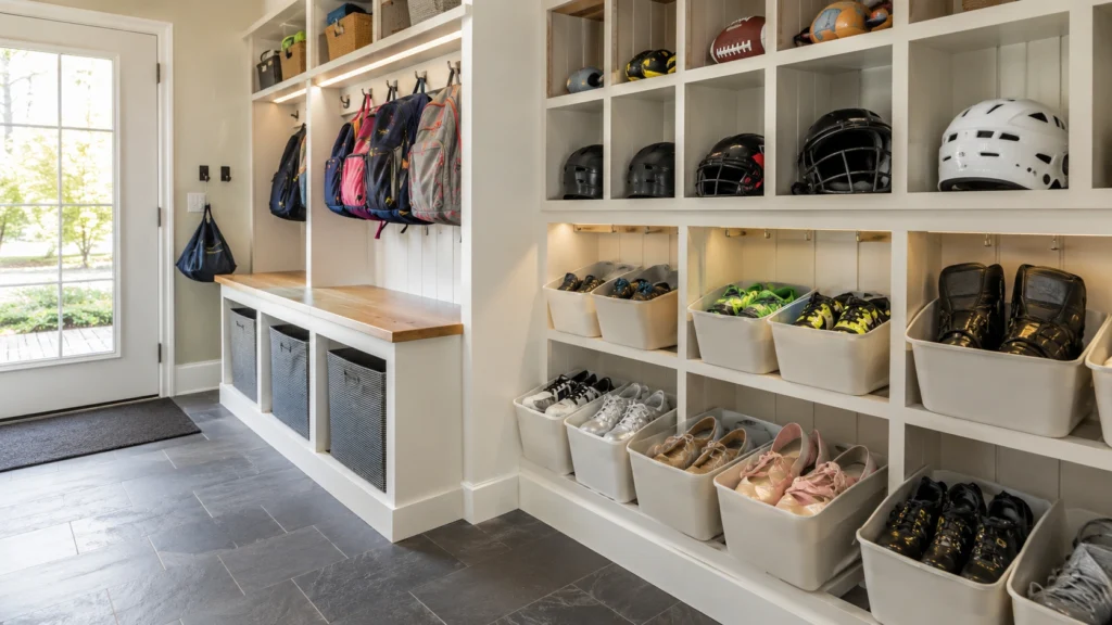 27. Shoe and Sports Gear Drop Zone for After-School Activities