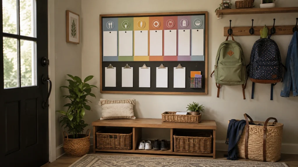 38. Lunch Menu and Meal Planning Board Near the Entryway