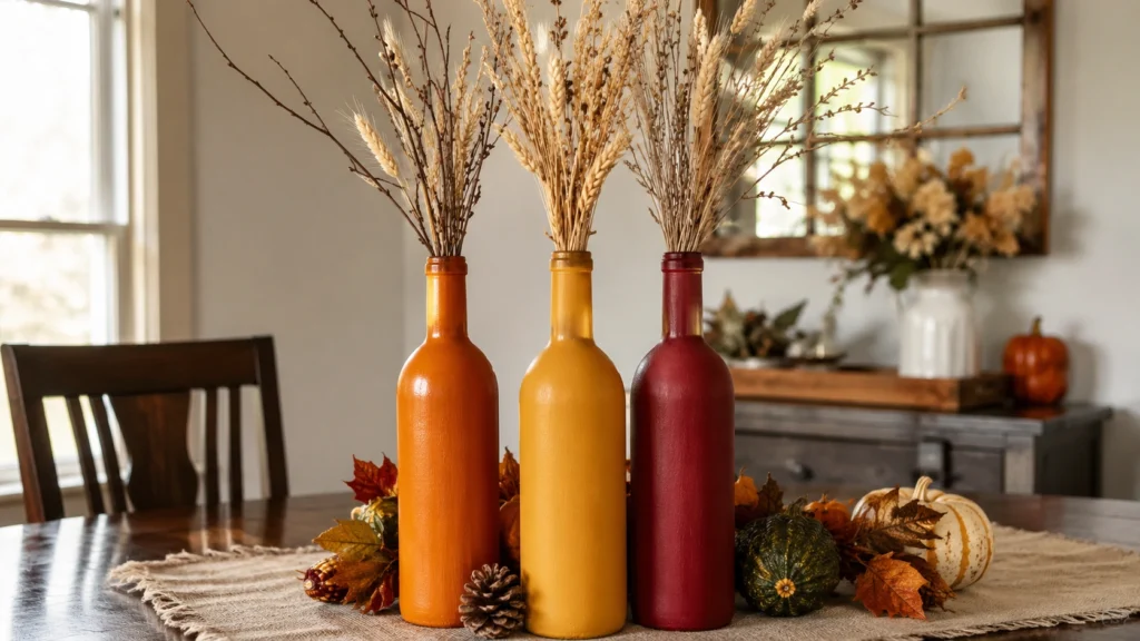 6. Painted Wine Bottle Vases