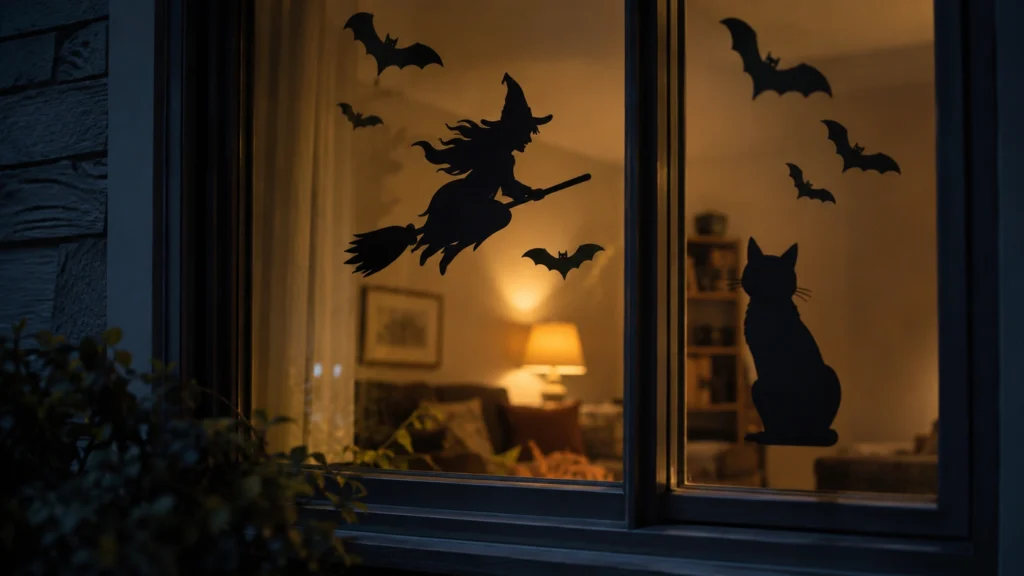 2. Spooky Silhouette Window Clings