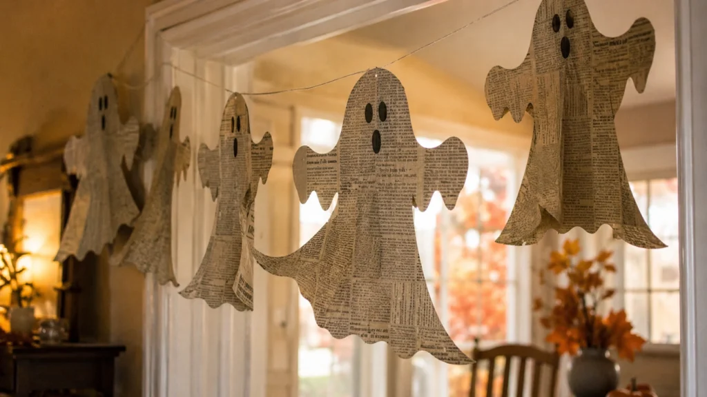 11. Newspaper Ghost Cutouts