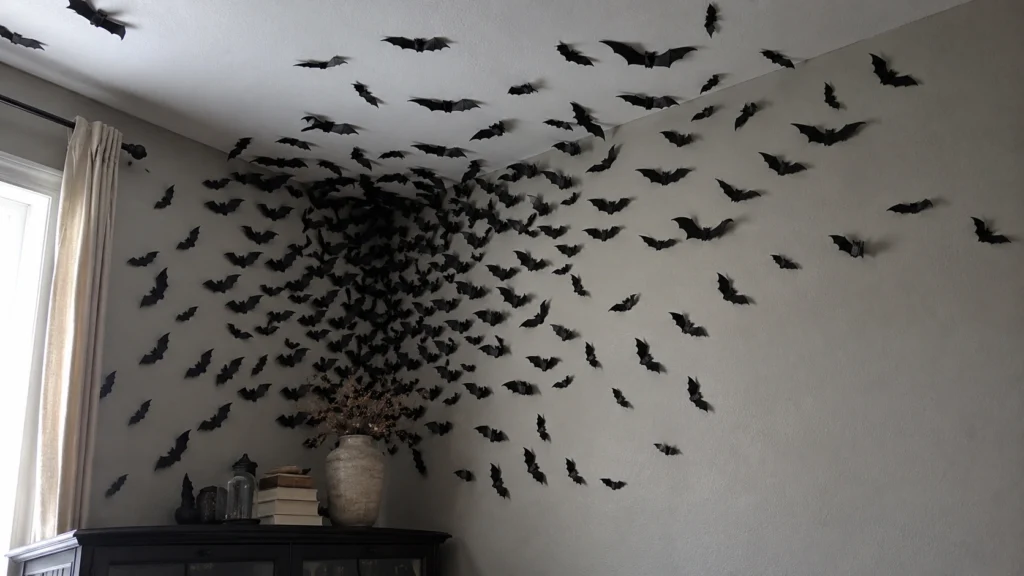 19. Handmade Paper Bat Swarm