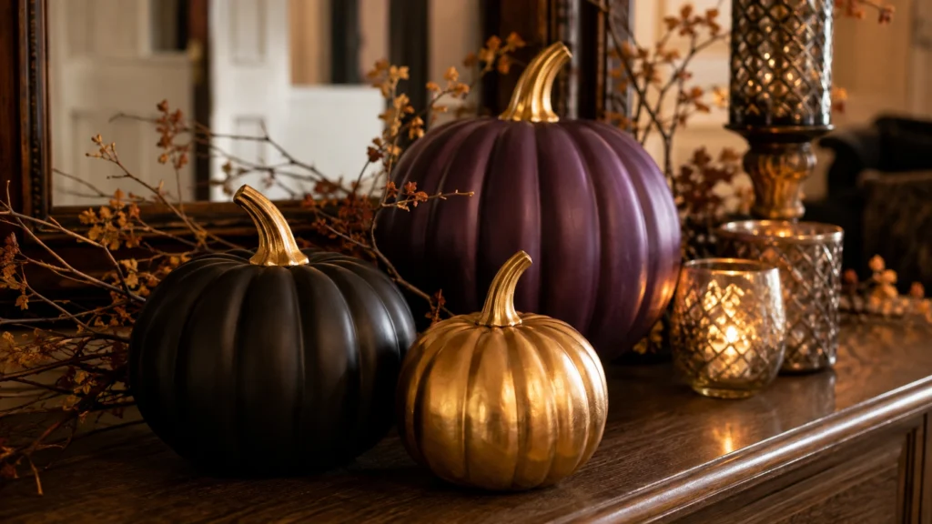 21. Painted Pumpkin Centerpiece Trio