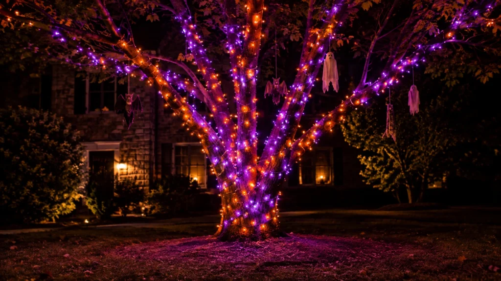 28. Spooky Tree Wrap Lights