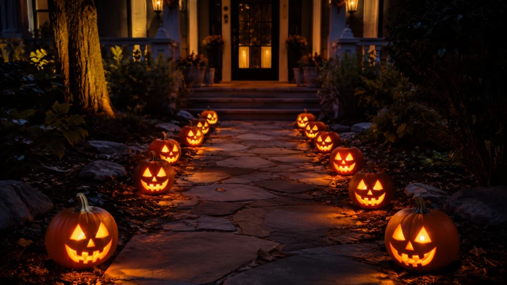 27. Glowing Jack O Lantern Pathway