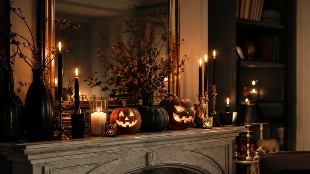 6. Candlelit Mantel Display