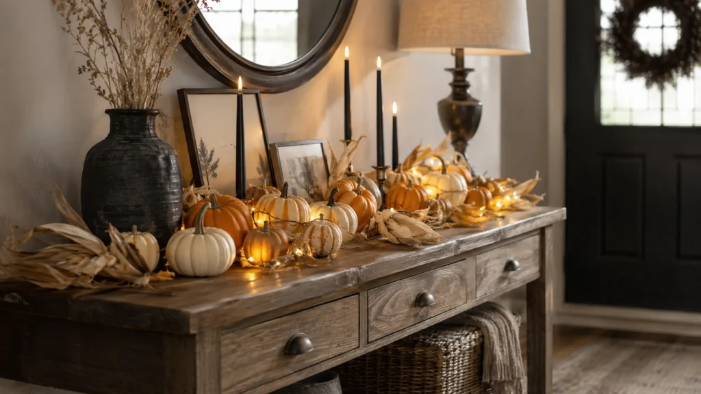 3. Mini Pumpkin Entry Table Display