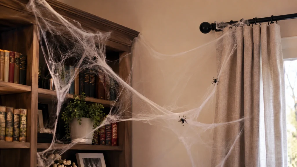 17. Indoor Cobweb Corner Display