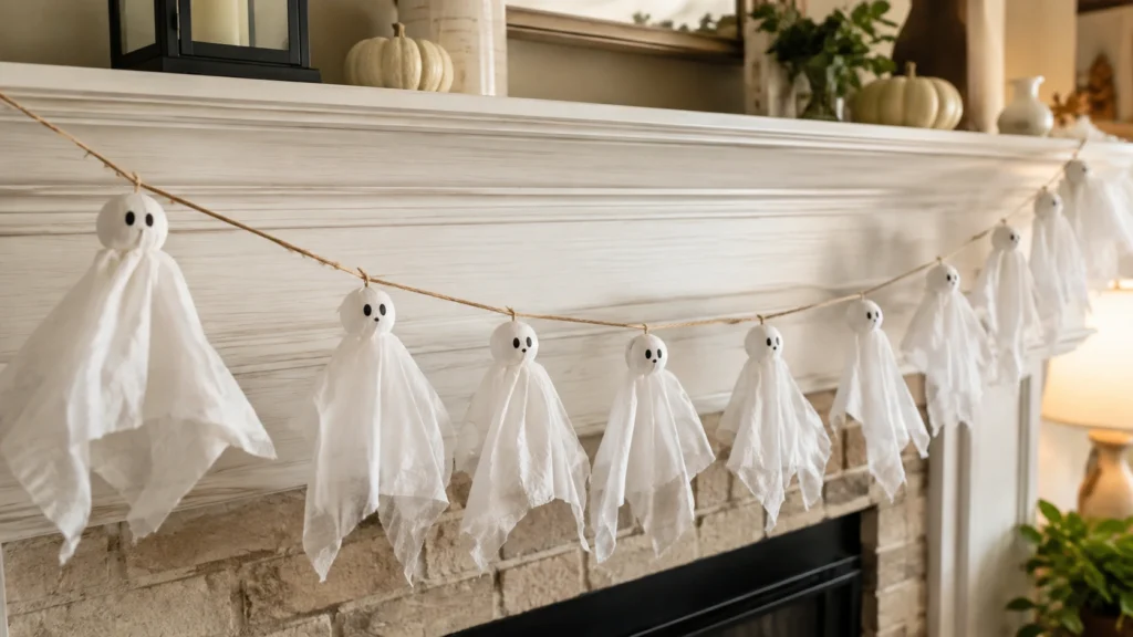 16. Tissue Paper Ghost Garland