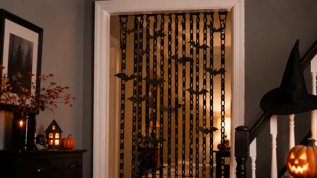 13. Paper Chain Bat Curtain