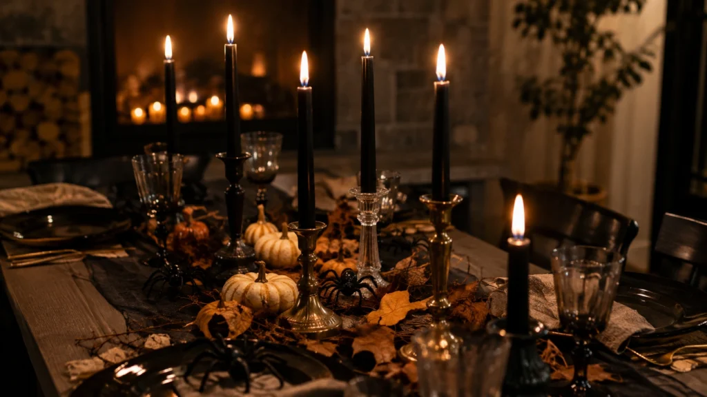 24. DIY Halloween Candle Centerpiece