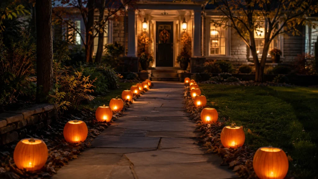 7. Pumpkin Walkway Lanterns