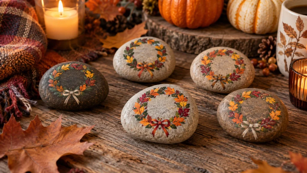 25. Fall Wreath Rocks