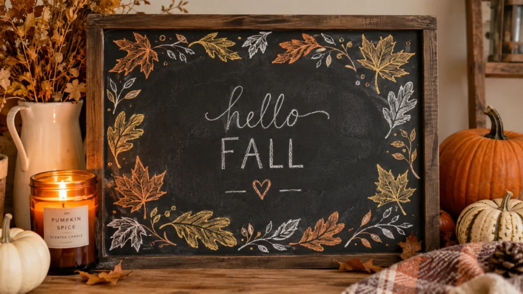 20. Leaf Border Chalkboard