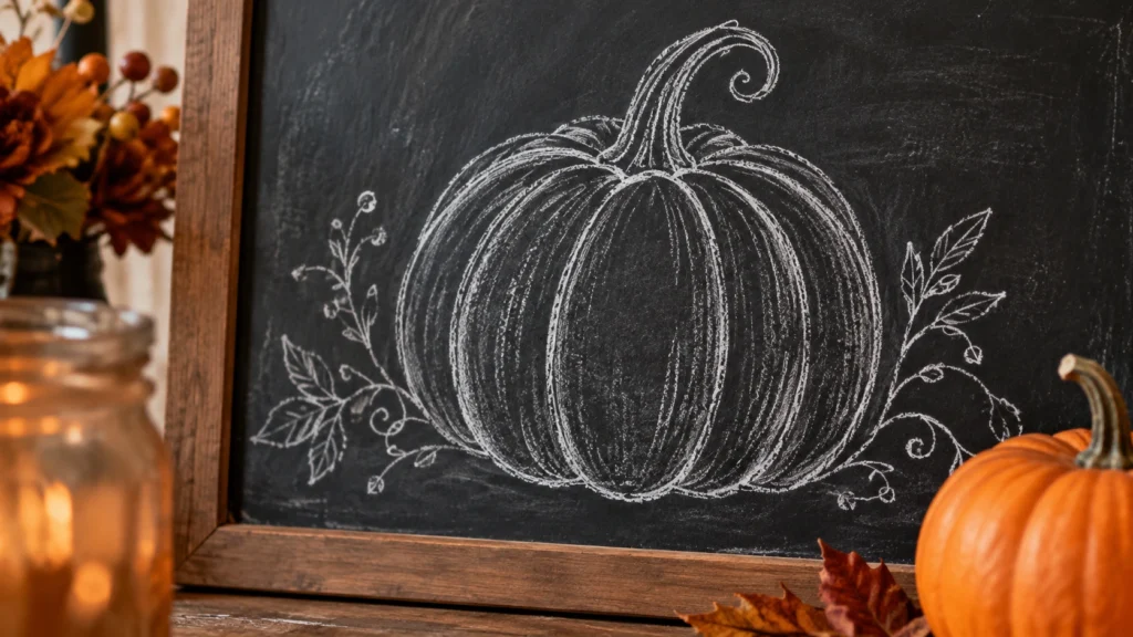 19. Pumpkin Doodle Chalkboard