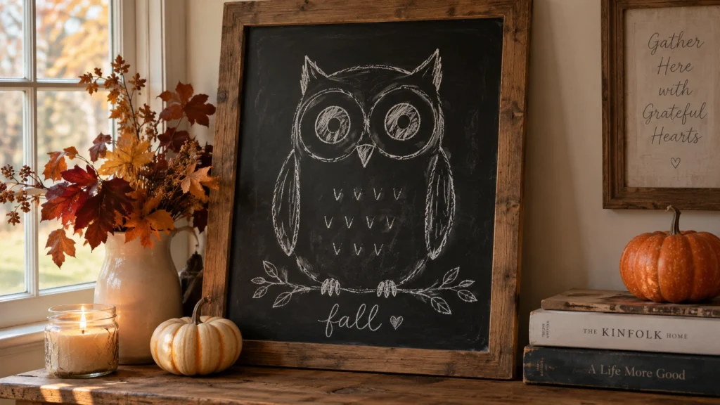 21. Owl Illustration Chalkboard